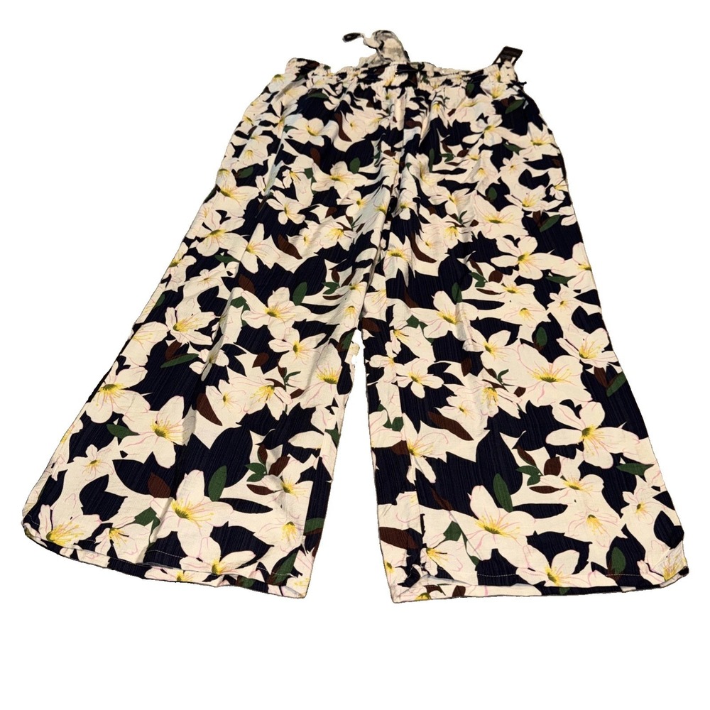 RACHEL ROY Floral Multicolor Elastic Waist Pants Womens Plus Sz 1X Beach